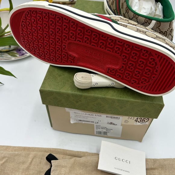 Men's Gucci tennis 1977 low top sneakers size 11 fits 11.5 US made in Italy - Picture 9 of 9
